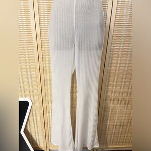 White Flared knitted Bottoms